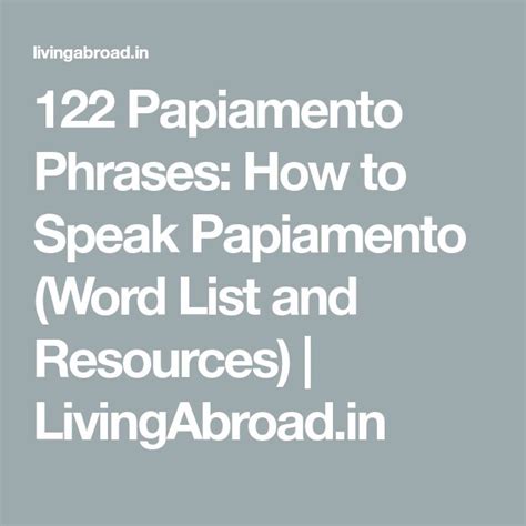123 Papiamento Phrases: How to Speak Papiamento .